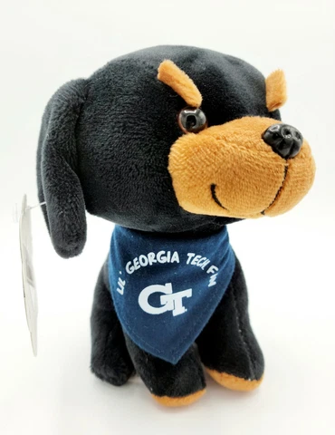 Mascot Factory Lil Georgia Tech Fan Pupparazzi Doberman 6" Plush Stuffed Dog Toy Cover