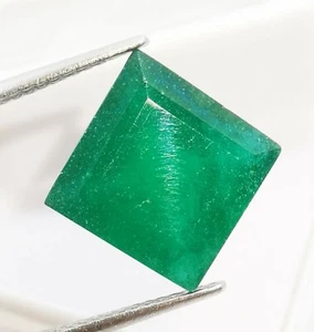 Square Shape 8.30 Ct Natural Zambia Emerald Certified Loose Gemstones - Picture 1 of 4
