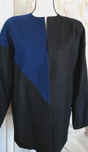 VTG Saks Fifth Ave Womens Open Front Coat Colorblack Size 14 Herbert Grossman - Picture 1 of 6