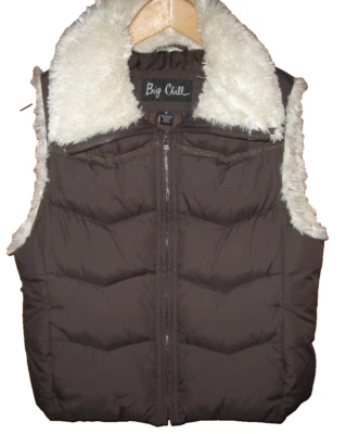  Chaqueta Abrigo Acolchado Chaleco Abombado Big Chill Mujer Marrón Imitación Piel Mediana NUEVO Foto 1 de 4