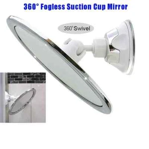 Fogless Makeup Mirror with Holder – 360° Rotating Suction Cup Bathroom Mirror - Picture 1 of 9