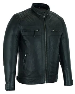 Motorcycle Jacket Cafe Racer Waxed Lambskin MCJ by Vance Leather - Picture 1 of 11