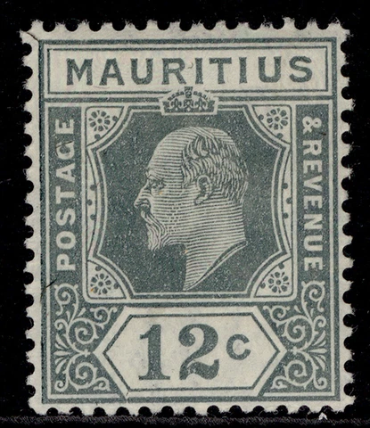 MAURITIUS EDVII SG188, 12c greyish slate, M MINT Cover