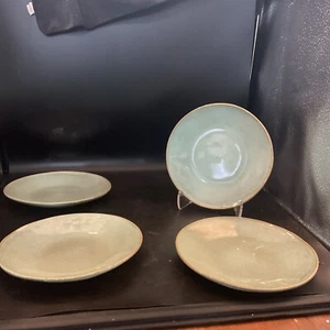 Pier 1 Cady Stoneware Mint Green Set Of 4 Salad Plates 9 In - Picture 1 of 7