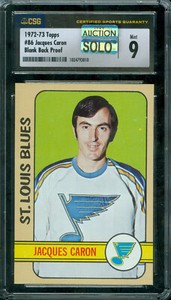 1972-73 TOPPS 1989 PROOF LOA # 86  JACQUES CARON CGS 9 MAC SOLO FINEST GRADE *