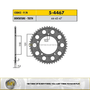 # PARA BMW S 1000 XR 2015 2016 2017 PIÑÓN TRASERO ERGAL SUNSTAR 525 CON 44 DIENTES - Imagen 1 de 1