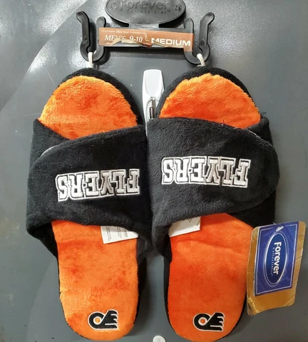 Philadelphia Flyers NHL Plush open toe slippers mens size Medium Cover