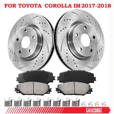 296mm Front Vented Rotors Ceramic Brake Pads for Toyota Corolla iM 2017-2018 - Image 1 of 4