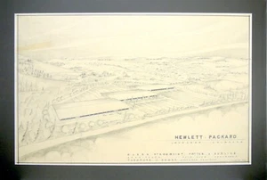 Vintage Mid Century architektonisches Rendering 1960 HEWLETT PACKARD Loveland Colorado - Bild 1 von 11
