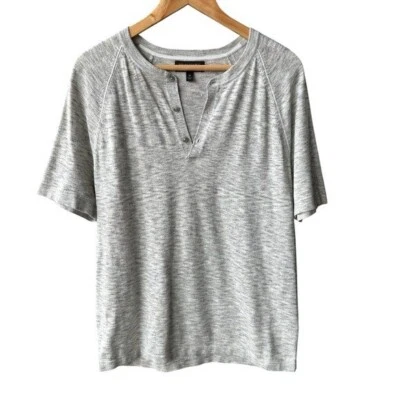 Banana Republic Shirt Sweater Top Eco Heather Grey Knit Preppy Business Medium - Image 1 of 4