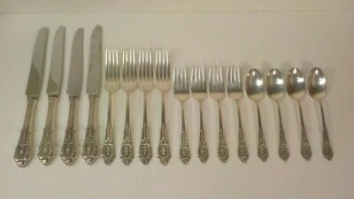  Juego de inicio Wallace ROSE POINT de plata de ley tamaño cena de 16 piezas Foto 1 de 4