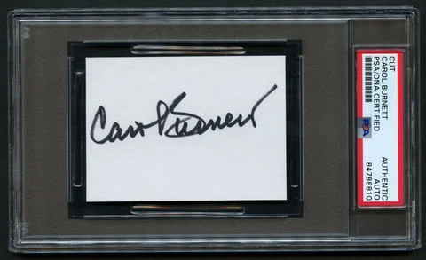 Carol Burnett signed autograph auto 2.5x3.5 cut Actress Carol Burnett Show PSA Cover