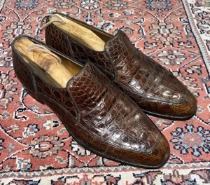 Mens Vintage Stetson Brown Genuine Alligator Oxford Split-Toe Shoes US 7.5 - Picture 1 of 16