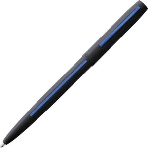 NEW Fisher Space Pen Matte Black Cap-O-Matic Ballpoint w/Law Enforcment Blue Lin - Picture 1 of 1