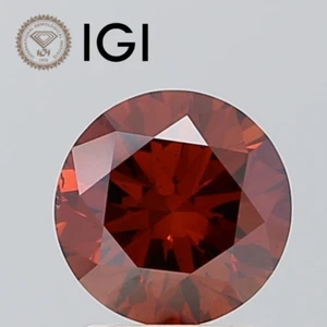 IGI Certified 1.52ct Fancy Deep Orange VS2 Loose Round Cut CVD Lab Grown Diamond - Picture 1 of 13