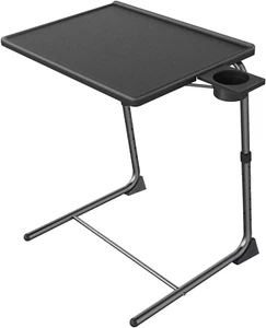 Adjustable TV Tray Table - TV Dinner Tray on Bed & Sofa, Comfortable Folding Tab - Picture 1 of 12