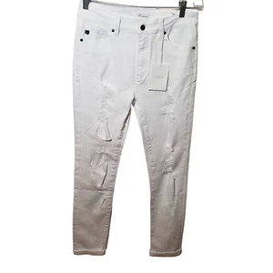 KanCan White Distressed Jeans High Rise Ankle Skinny 9/28 NWT New Stretch - Picture 1 of 8