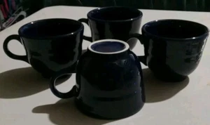 Set Of 4 Fiesta Cobalt Blue Coffee Cup/Mug Homer Laughlin Fiestaware - Picture 1 of 5