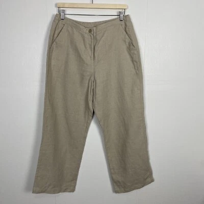 LL Bean Women’s 100% Linen Pants With Pockets Size 14-Pet. - Image 1 of 4