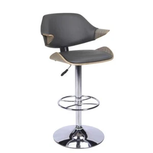 Taburete de altura ajustable trasero curvo, gris - Imagen 1 de 6