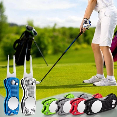 2/4x Golf Divot Repair Tool Ball Marker Repairer Pitch Magnetic Mark Blade Tools - image 1 of 4