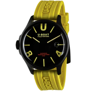 Nuevo reloj para hombre U-Boat Darkmoon 44 mm BK AMARILLO PVD banda de goma 9522 - Imagen 1 de 4