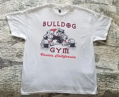 Camiseta Bulldog Gimnasio Venice Beach California Entrenamiento Culturismo De Colección Músculo Foto 1 de 3