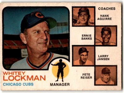 1973 O-Pee-Chee Whitey Lockman/Hank Aguirre/Ernie Banks/Larry Jansen/Pete Reiser - Image 1 of 2