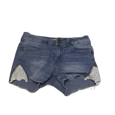 Pantalones cortos de jean Guess para niñas con cordones desgastados talla 12 azules Foto 1 de 4