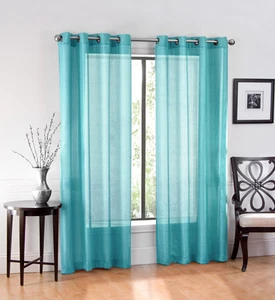 Ultra Luxurious Elegant 1 Piece Sheer Grommet Curtain Panel - Assorted Colors - Picture 1 of 30