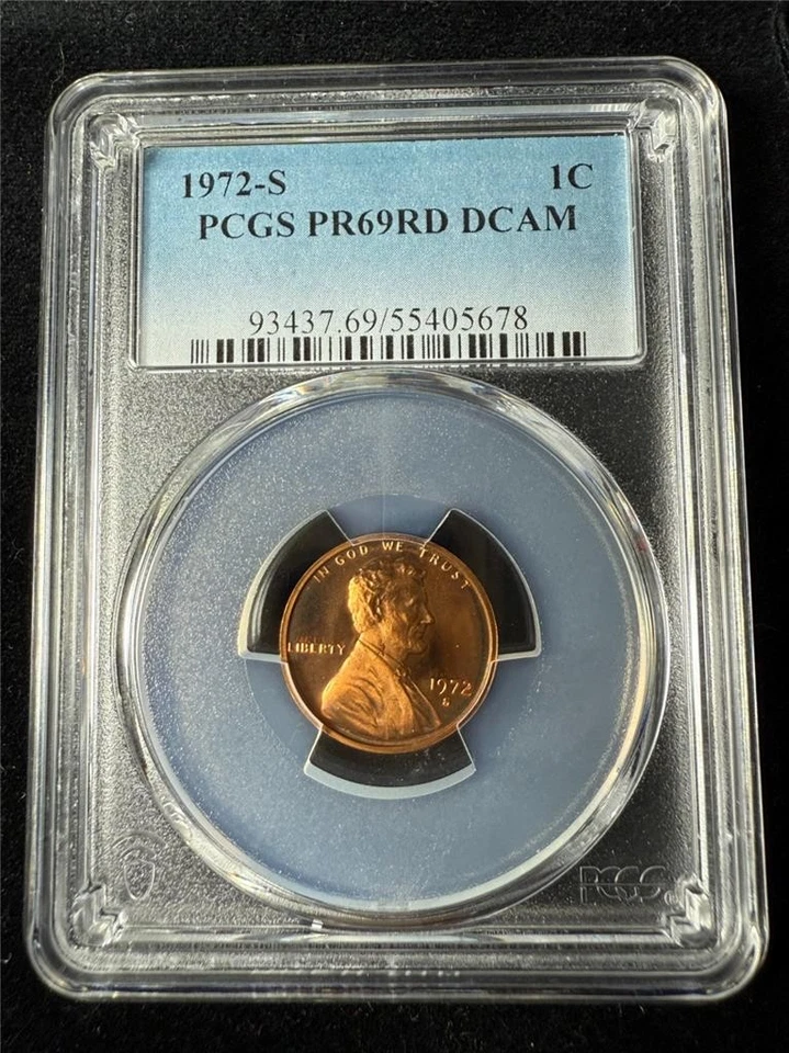 1972 S LINCOLN CENT PROOF 1C PR69 DCAM PF69 UCAM PCGS SKU 3656 - Image 1 of 2