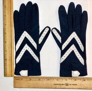 Guantes de conducción ARIS Isotoner azul sin forro nailon lycra detalles de cuero blanco - Imagen 1 de 6