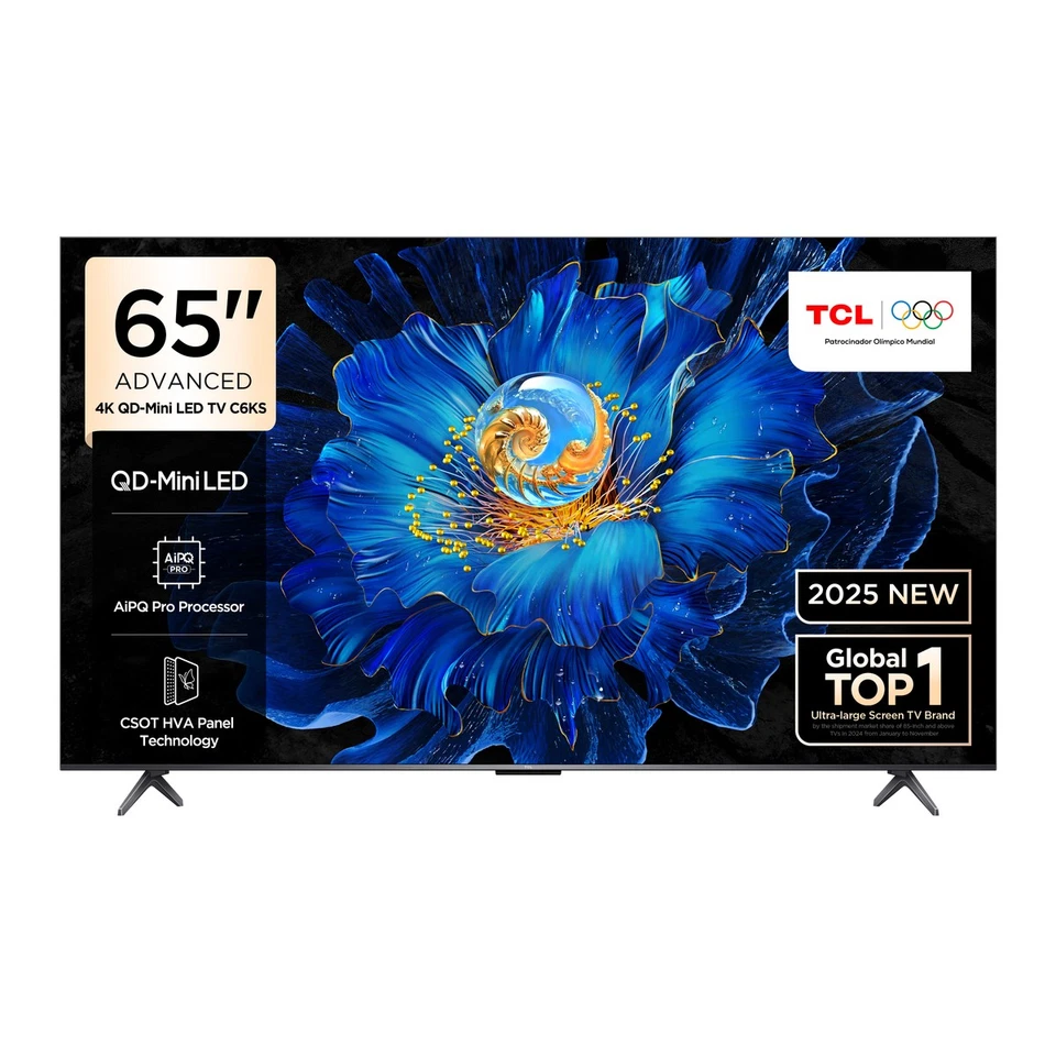 TCL C6KS 65C6KS-UK 165.1 cm 65" 3840 x 2160 pixels QD-Mini LED Smart TV Wi-Fi Me - Image 1 of 1