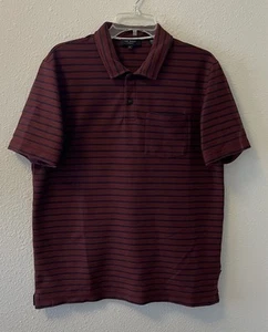 Ted Baker Polo Shirt Men’s Size 3 Striped Short Sleeve Purple Burgundy Textured - Picture 1 of 16
