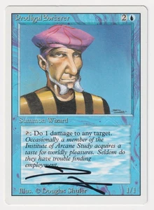 Signed Prodigal Sorcerer HP Revised Edition Artist Douglas Shuler 1994 MTG Magic - Picture 1 of 2