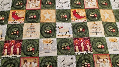 Cotton Fabric Seasons of 1823 Christmas scenes Spectrix 2003 32"x 40" - Image 1 of 4