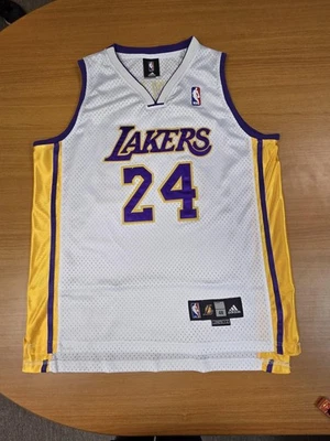 Kobe Bryant Adidas Authentic Lakers Basketball Jersey Mens 48 White Purple NBA - Image 1 of 4