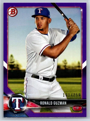2018 Bowman Ronald Guzman Rookie Purple Parallel /250 RC #BP122 - Image 1 of 2