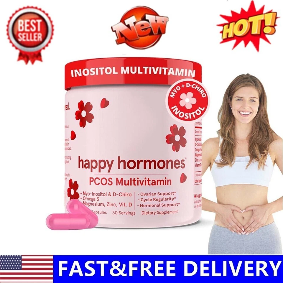 Multivitamínico Happy Hormones SOP mioinositol, vitamina D-chiro 120 cápsulas Foto 1 de 4