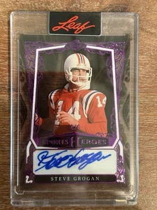 2025 Leaf Metal Sports Heroes Purple Acetate Steve Grogan Auto 6/6 #BA-SG1 - Picture 1 of 2
