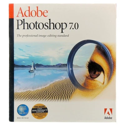 Adobe Photoshop 7.0 7 CD Full Retail Version Mac OS 9.2 9.1 PowerPC G3 G4 - Image 1 of 3