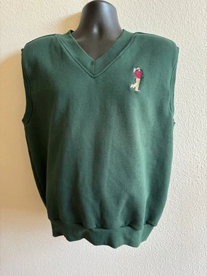 Big Dogs V-Neck Golf Vest Men's Large Green Cotton Pullover EUC Vtg Sweatshirt - Image 1 of 4