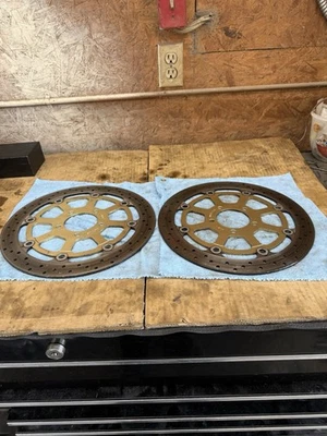 01 - 02 Suzuki GSXR 750 Front Brake Rotors Left & Right GSXR750 - Image 1 of 4