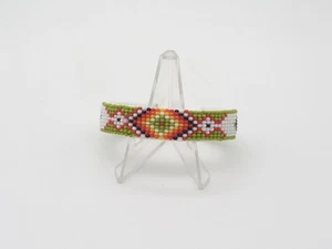 Bracciale Navajo Ramone Yazzie con Perline - Design 9 File Verde e Multicolore - Foto 1 di 10