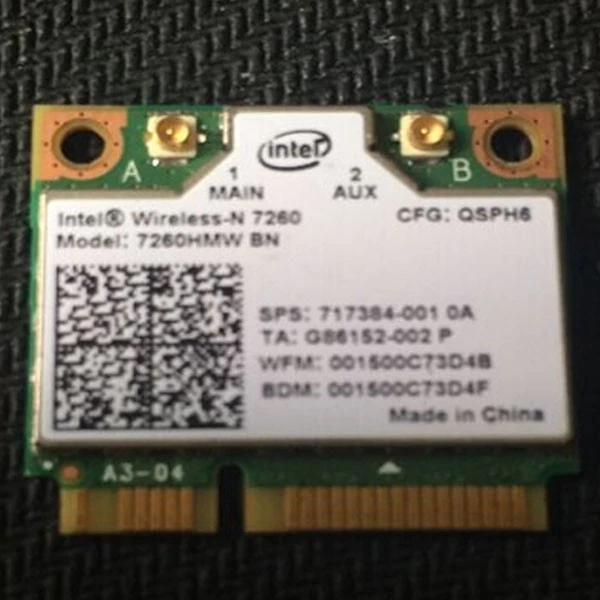 Wireless N 7260HMW BN 7260HMWBN Wifi Bluetooth 4.0 PCIE Card Intel HP 717384-001 - Image 1 of 1