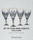 Shannon by Godinger Dublin Gold Band Lead Crystal Wine Goblets, Set of 4, 10 oz 