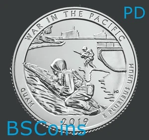 2019 PD ATB Qtrs War in Pacific Nat'l Hist Pk, Guam - BU TWO Coins - Ship TODAY! - Bild 1 von 3