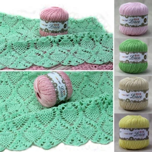 50g Lace Cotton Yarn Silk Hand Knit Crochet Lace Yarn For Hat Doll Shawl Thread - Picture 1 of 34