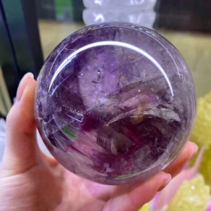 2.33LB Top Natural amethyst Quartz Sphere Crystals reiki Ball Healing Gift 91mm - Picture 1 of 6