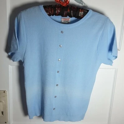 Vintage Retro 1950-70s Kitsch St Michael Womans Knitted Top Buttons 34" Chest - Image 1 of 4